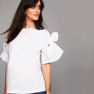 Women’s A Pea in the Pod Flutter Tie Sleeve Maternity Blouse in White - Size XS